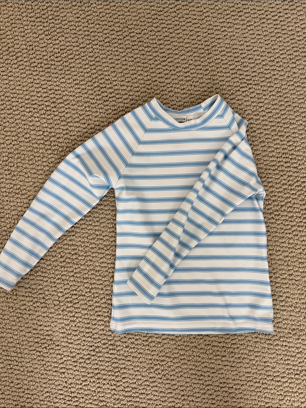 Minnow Swim Rash Guard Blue & White Stripe